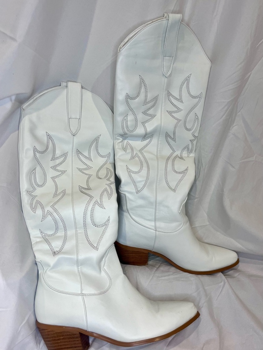 Billini White Tall Western Boots Size 8 - Picture 2 of 10
